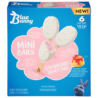 Blue Bunny Frozen Dairy Dessert, Strawberry Shortcake, Mini Bars - 6 Each 