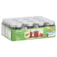 Ball Mason Jars, Half Pint, Regular Mouth - 12 Each
