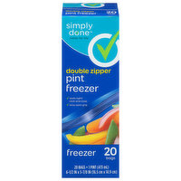 Simply Done Pint Freezer Bags, Double Zipper - 20 Each
