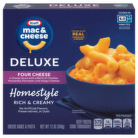 Kraft Mac & Cheese, Deluxe, Rich & Creamy, Four Cheese, Homestyle - 12 Ounce 