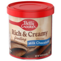 Betty Crocker Frosting, Milk Chocolate, Rich & Creamy - 16 Ounce 