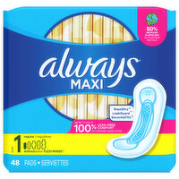 Always Pads, without Flexi-Wings, Regular, Size 1 - 48 Each 
