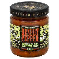 Desert Pepper Salsa, Corn Black Bean Red Pepper, Medium - 16 Ounce 