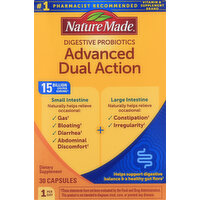 Nature Made Digestive Probiotics, Advanced Dual Action, Capsules - 30 Each 