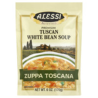 Alessi White Bean Soup, Premium, Tuscan, Zuppa Toscana - 6 Ounce 