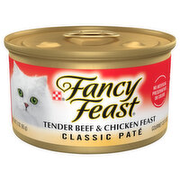 Fancy Feast Cat Food, Tender Beef & Chicken Feast, Classic Pate - 3 Ounce 