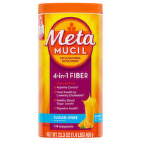 Metamucil Psyllium Fiber Supplement, 4-in-1, Sugar-Free, Orange, Powder - 23.3 Ounce 