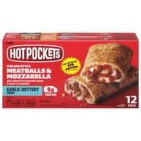 Hot Pockets Sandwiches, Garlic Buttery Crust, Meatballs & Mozzarella, Italian Style, 12 Pack