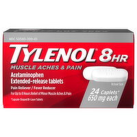 Tylenol Muscle Aches & Pain, 650 mg, 8 HR, Caplets - 24 Each 