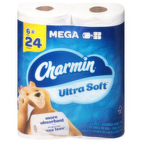 Charmin Bathroom Tissue, Mega Rolls, 2-Ply - 6 Each 