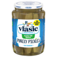 Vlasic Pickles, Kosher Dill Spears, Purely - 24 Fluid ounce 