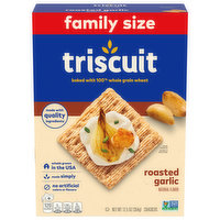 TRISCUIT Triscuit Roasted Garlic Whole Grain Wheat Crackers, Family Size, 12.5 oz - 12.5 Ounce 