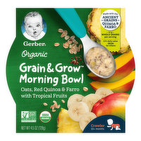 Gerber Organic Oats, Red Quinoa & Farro with Tropical Fruits Morning Bowl Baby Food - 4.5 Ounce 