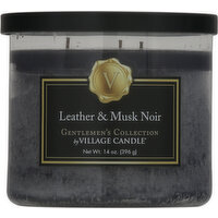 Village Candle Candle, Leather & Musk Noir