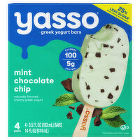 Yasso Yogurt Bars, Greek, Mint Chocolate Chip, 4 Pack