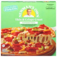 Newman's Own Pizza, Thin & Crispy Crust, Supreme - 17 Ounce 