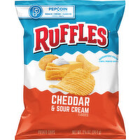 Ruffles Potato Chips, Cheddar & Sour Cream Flavored - 2.625 Ounce 