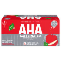 AHA Sparkling Water, Caffeinated, Fuji Apple + White Tea - 8 Each