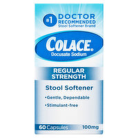 Colace Stool Softener, Regular Strength, 100 mg, Capsules - 60 Each 