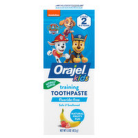 Orajel Toothpaste, Training, Fluoride-Free, Natural Fruity Fun, Paw Patrol the Mighty Movie, Stage 2 (0-3 Years) - 1.5 Ounce