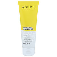 Acure Cleansing Gel, Brightening, Pomegranate, Blackberry & Acai