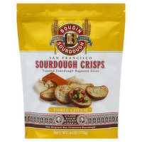 Boudin Sourdough Crisps, Sourdough, San Francisco, Three Cheese - 6 Ounce 