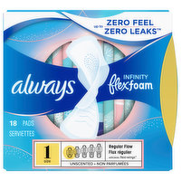 Always Pads, Flexi-Wings, Regular Flow, Size 1, Unscented - 18 Each