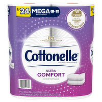 Cottonelle Toilet Paper, Mega, 2-Ply - 6 Each 