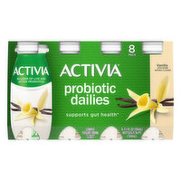 Activia Yogurt Drink, Lowfat, Vanilla, Probiotic Dailies, 8 Pack - 8 Each 