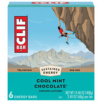 Clif Bar Energy Bars, Cool Mint Chocolate - 6 Each 