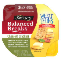 Sargento Balanced Breaks, Cheese & Crackers, 3 Pack