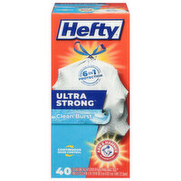 Hefty Tall Kitchen Bags, Drawstring, Clean Burst, 13 Gallon