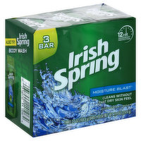 Irish Spring Deodorant Soap, Moisture Blast - 3 Each 