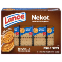 Lance Sandwich Cookies, Peanut Butter, 8 Pack