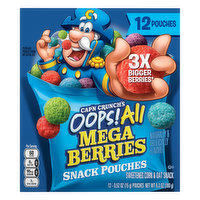 Cap'n Crunch's Cap'n Crunch's Oops! All Mega Berries Sweetened Corn & Oat Snack Pouches - 12 Each