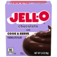 Jell-O Pudding & Pie Filling, Chocolate Flavor, Cook & Serve - 3.4 Ounce 