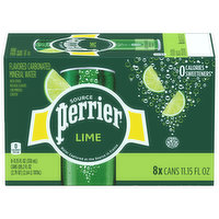 Perrier Mineral Water, Carbonated, Lime Flavored - 8 Each 