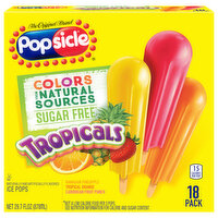 Popsicle Ice Pops, Tropicals, 18 Pack