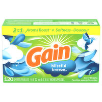 Gain Dryer Sheets, Blissful Breeze - 120 Each 