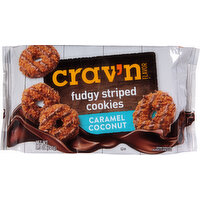 Crav'n Flavor Cookies, Caramel Coconut, Fudgy Striped - 8.5 Ounce 