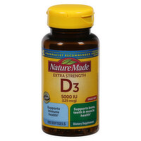 Nature Made Vitamin D3, Extra Strength, 125 mcg, Softgels, Value Size - 180 Each 