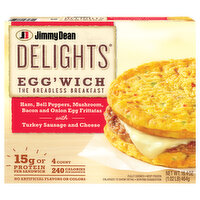 Jimmy Dean Egg'wich, Turkey Sausage and Cheese - 4 Each 