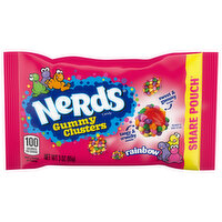 Nerds Candy, Rainbow, Gummy Clusters, Share Pouch - 3 Ounce 