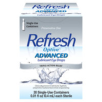 Refresh Eye Drops, Lubricant, Advance, Triple-Action Relief - 30 Each