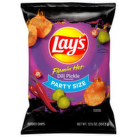 Lay's Potato Chips, Flamin' Hot Dill Pickle Flavored, Party Size - 12.5 Ounce 