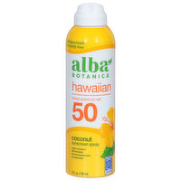 Alba Botanica Sunscreen Spray, Hawaiian, Broad Spectrum SPF 50, Coconut - 5 Fluid ounce 