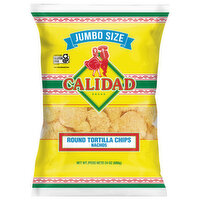 Calidad Tortilla Chips, Nachos, Round, Jumbo Size