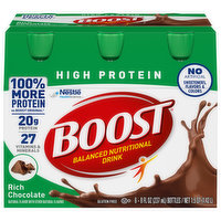 Boost Nutritional Drink, Balanced, High Protein, Rich Chocolate - 6 Each 
