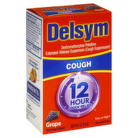 Delsym Cough Relief, 12 Hour, Liquid, Grape Flavored - 89 Millilitre 