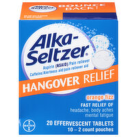 Alka-Seltzer Hangover Relief, Effervescent Tablets, Orange Fizz - 2 Each 